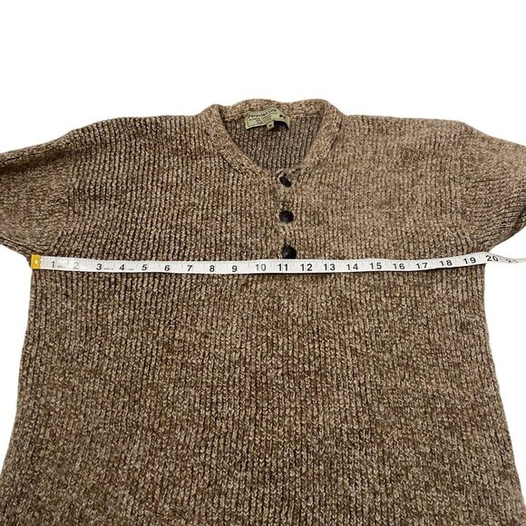 Peruvian Link Alpaca Collection Brown Henley Sweater M 100% Alpaca Knit Pullover - Picture 7 of 9